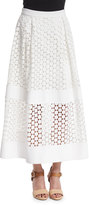 Thumbnail for your product : Nicholas Geometric-Lace Ball Skirt, White