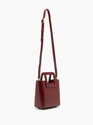 STAUD Shirley Mini Leather Shoulder Bag - Burgundy