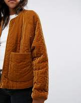Thumbnail for your product : Weekday Velvet Quilted Bomber