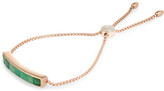 Thumbnail for your product : Monica Vinader Baja rose gold-plated, emerald and diamond bracelet