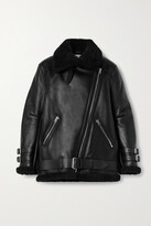 Thumbnail for your product : Acne Studios Leather-trimmed Shearling Jacket - Black
