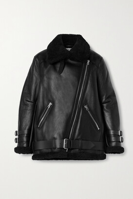 Acne Studios Velocite Leather-trimmed Shearling Jacket - Black - FR32