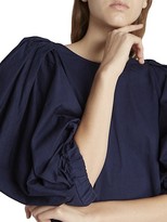 Thumbnail for your product : Dries Van Noten Washed Cotton Puff-Sleeve Shift Dress