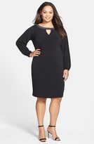 Thumbnail for your product : Calvin Klein Embellished Neck Jersey Shift Dress (Plus Size)