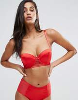 Thumbnail for your product : Wolfwhistle Wolf & Whistle B-G Cup Red Satin Cut Out Front Bra
