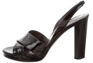 Diane von Furstenberg Patent Leather Crossover Sandals
