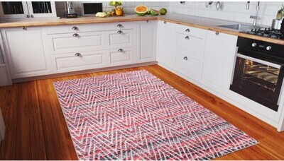 Kitchen Large 4 X 6 ft Decorative Stylish from DiaNoche by nJoy Art-Pink Ballet Dia Noche Area Rug Bath Mat with Chevron Weave Unique 