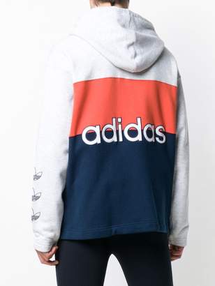 adidas contrast panels zipped hoodie
