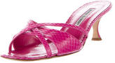 Thumbnail for your product : Manolo Blahnik Snakeskin Slide Sandals