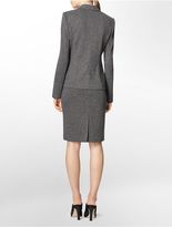 Thumbnail for your product : Calvin Klein Womens One Button Black + Grey Herringbone Suit Jacket