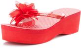 Thumbnail for your product : Shoe Box Rose High Wedge Flower Flip Flops