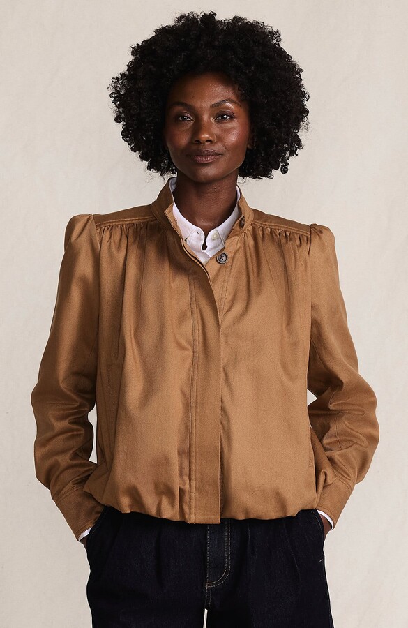 Drapey Twill Bubble Hem Jacket
