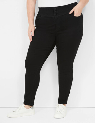 Lane Bryant High-Rise Sateen 3-Button Jegging