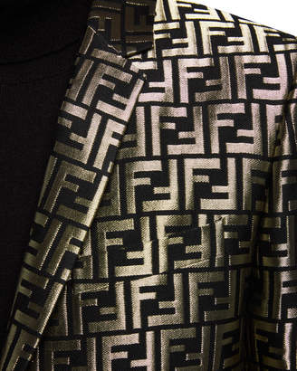 Fendi Men's Metallic FF Two-Button Jacket