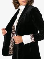 Thumbnail for your product : Frame single breasted and printed lined velvet blazer