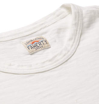 Faherty Slim-Fit Striped Slub Cotton-Jersey T-Shirt