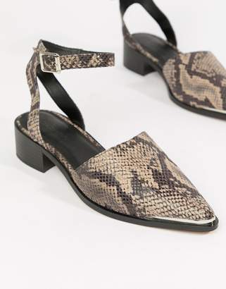 ASOS Design Mamba Pointed Flat Shoes