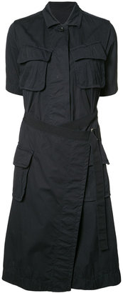 Sacai flap pocket shirt dress - women - Cotton - 3