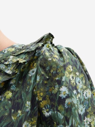 Batsheva X Laura Ashley Welsh Floral-print Cotton Dress - Green Multi