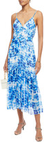 Thumbnail for your product : CAMI NYC Laurel Tie-dyed Silk-chiffon Midi Dress