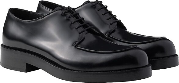 Prada Men's Brushed Leather Derby Shoes