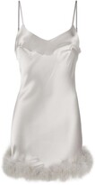 Thumbnail for your product : Gilda and Pearl Feather-Trimmed Satin Cami Dress
