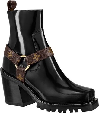 1,7k Louis Vuitton Digital Gate Black Leather LV Logo Ankle Boots Sz EU 39  US 9
