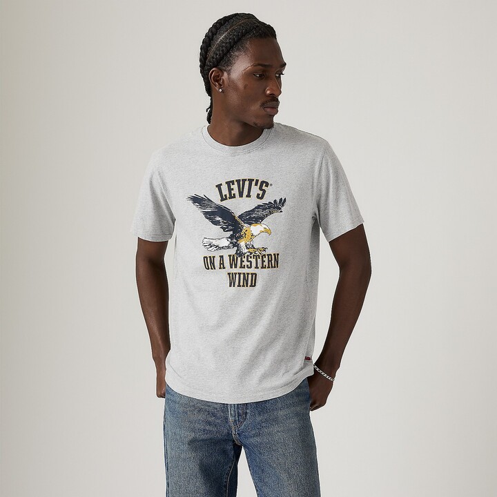 Levi's Relaxed Fit Short-Sleeve Graphic T-Shirt - Men's - Western Wind Eagle Mid Tone Heather Grey