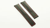 Thumbnail for your product : Tag Heuer 19mm Leather Watch Band Strap For Carrera Black Red 5t