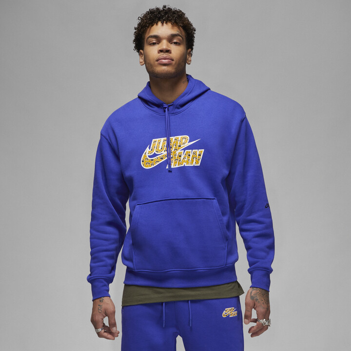 Jordan Men's Flight MVP Jumpman Fleece Pullover in Blue - ShopStyle  Sweatshirts u0026 Hoodies