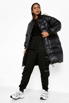 Thumbnail for your product : boohoo Faux Fur Trim Longline Parka Coat