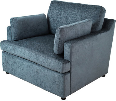 Red Barrel Studio Blue Oversized Lounge Chair - Frame Comfortable Seat Fashionable T-Shaped Cushion Elegant Angled  Versatile For Home Decor Plastic Legs Armrest C