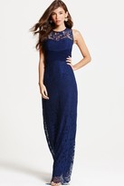Thumbnail for your product : Little Mistress Navy Lace Empire Maxi Dress