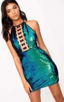 Thumbnail for your product : PrettyLittleThing Green Sequin Ring Detail Bodycon Dress
