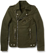 Thumbnail for your product : Balmain Washed Cotton-Twill Biker Jacket