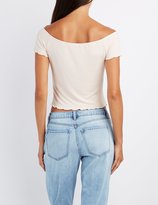 Thumbnail for your product : Charlotte Russe Ribbed Off-The-Shoulder Top