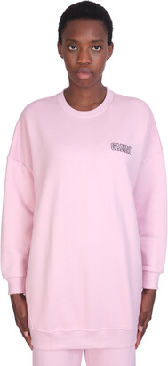 Ganni Soft Isoli Sweatshirt In Rose-pink Cotton - ShopStyle Long Sleeve Tops