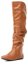 Thumbnail for your product : Charlotte Russe Slouchy Flat Over-the-Knee Boots
