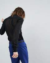 Thumbnail for your product : ASOS Slim Fit Sheer Mesh Shirt In Black