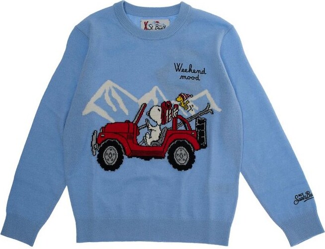 Mc2 Saint Barth Kids Snoopy Intarsia Crewneck Knitted Jumper