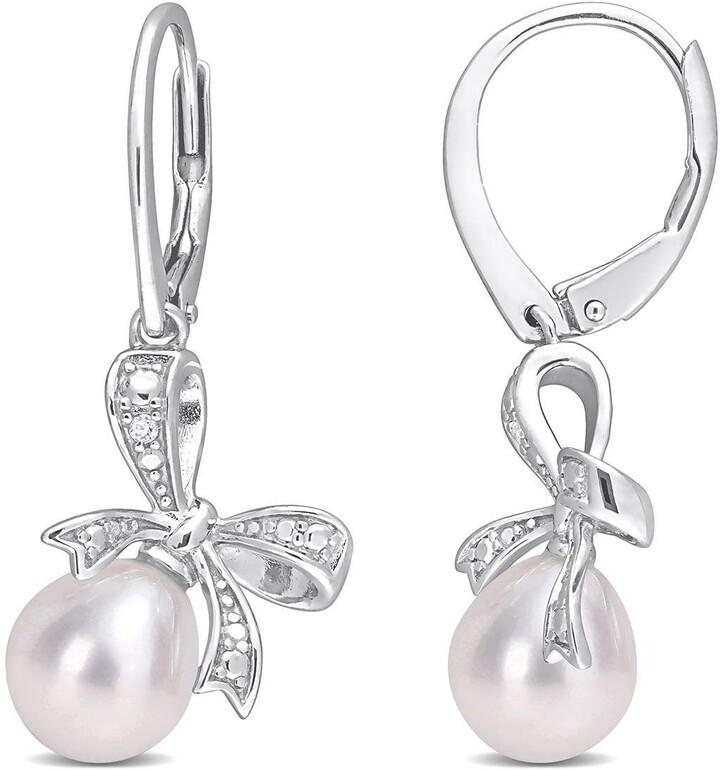 Bow Pearl Earring | Shop the world's largest collection of fashion 