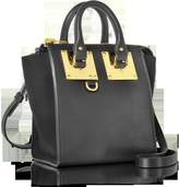 Thumbnail for your product : Sophie Hulme Black Leather and Suede Small Holmes North South Zip Tote