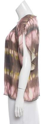 Lela Rose Silk Tie-Dye Blouse