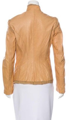 Roberto Cavalli Slashed Leather Jacket