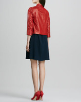 Thumbnail for your product : Alice + Olivia Colton Draped Leather Jacket
