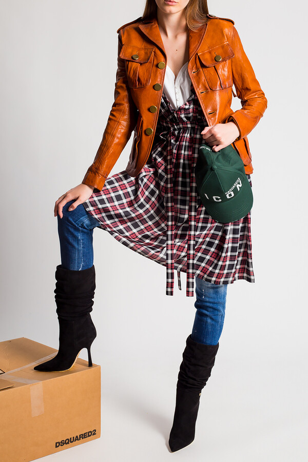 dsquared leather jacket womens