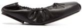 Thumbnail for your product : KHAITE Ashland Foldable Leather Ballerina Flats - Black