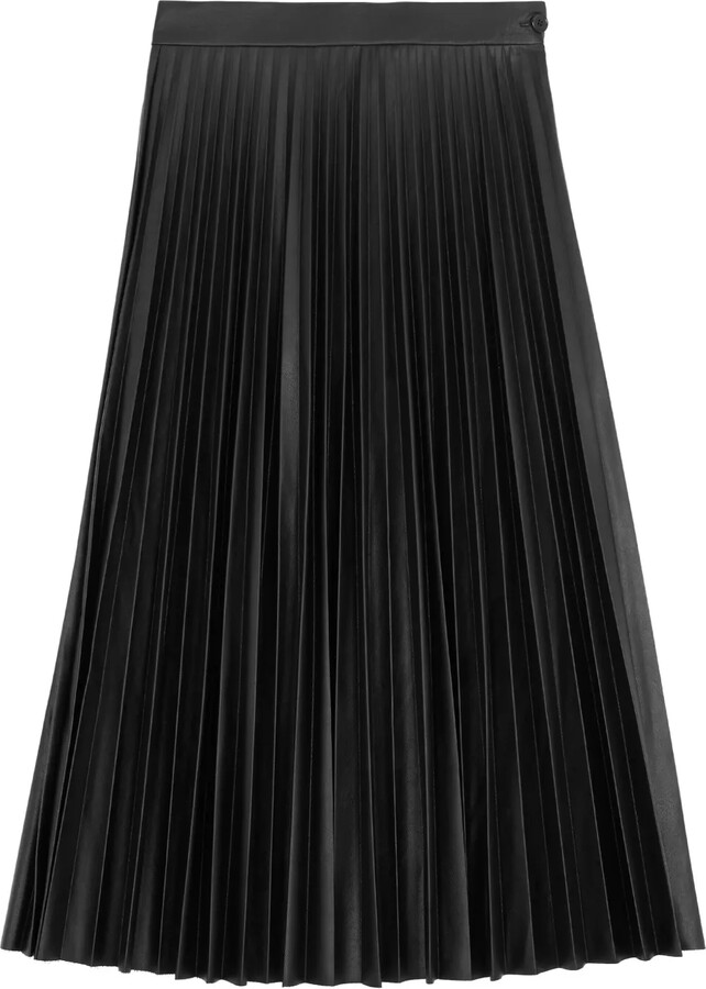 MM6 MAISON MARGIELA Pleated Faux-Leather Midi Skirt