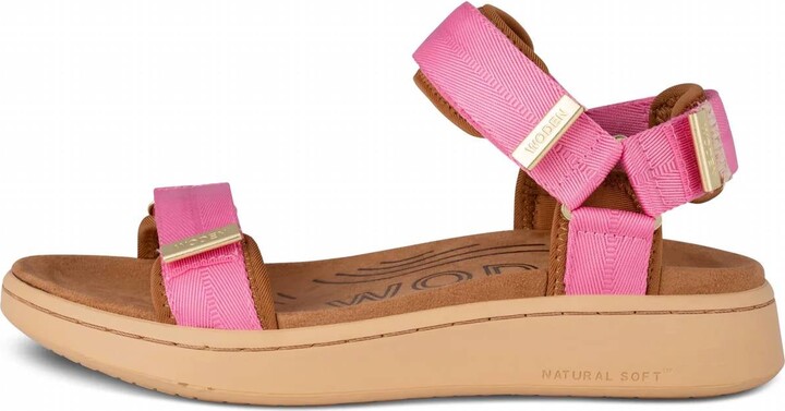 Woden Women's Line Sandal In Aurora Pink