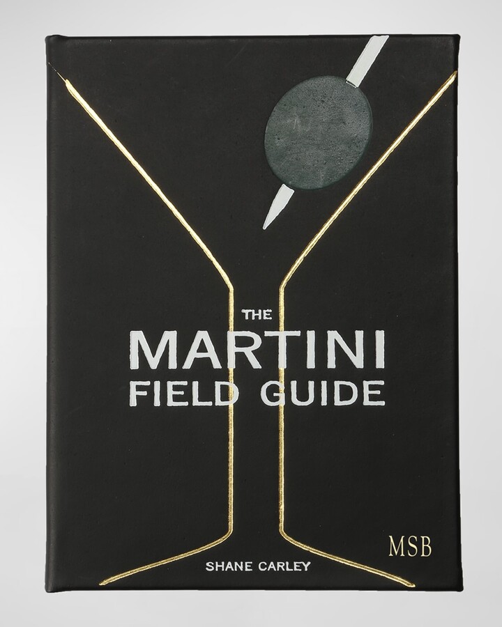 Graphic Image "Martini Field Guide" Leather Bound Book, Personalized